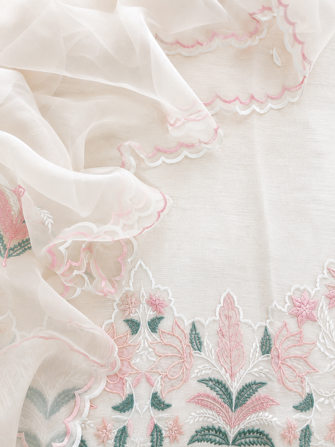 Atharva Heritage Pearl White Pure Chanderi Silk Pakistani Suit with Organza Dupatta CHO0025