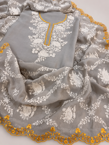 Atharva Heritage Unstitched Pure Mul Chanderi Kurta with Pure MUL Chanderi dupatta AH18133127
