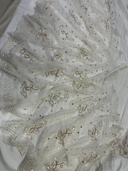 Atharva Heritage Pure Silk Organza Unstitched Lehenga with Handcrafted Mukesh Kamdhani Work – 18 Kalis | Dyeable | Premium Bridal & Festive Wear MKSOUL768