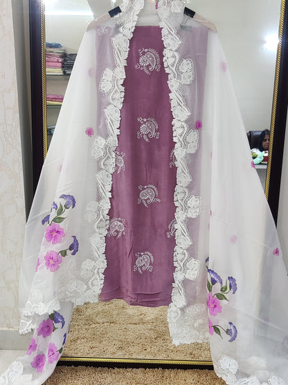 Atharva Heritage Hakooba Embroidery Masterpiece: A Luxurious Ensemble" CO017