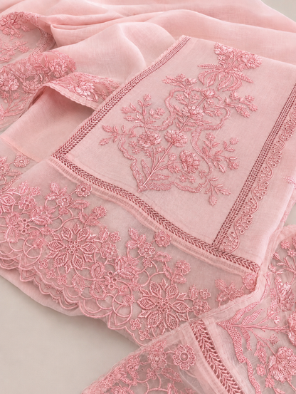 ATHARVA HERITAGE PURE MUL CHANDERI Thread Embroidery Pakistani SUIT AH1813091 Pink