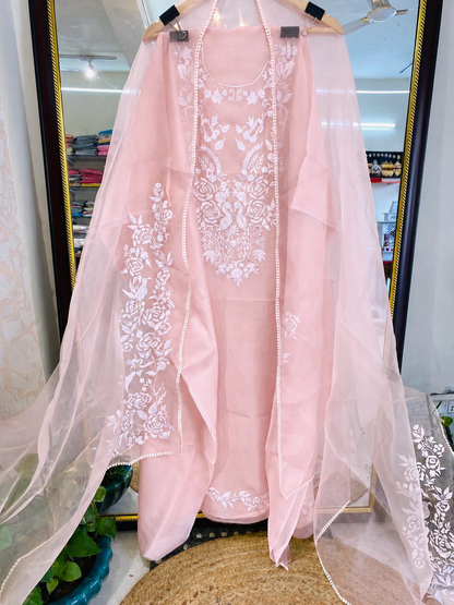 ATHARVA HERITAGE Sheer Luxury Pure Silk Organza Parsi Gara Pakistani unstitched Suit PSOPG167