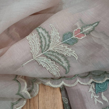 Atharva Heritage PURE CHANDERI SILK Hand Applique and Thread Embroidered SUIT MCH0086P Pink