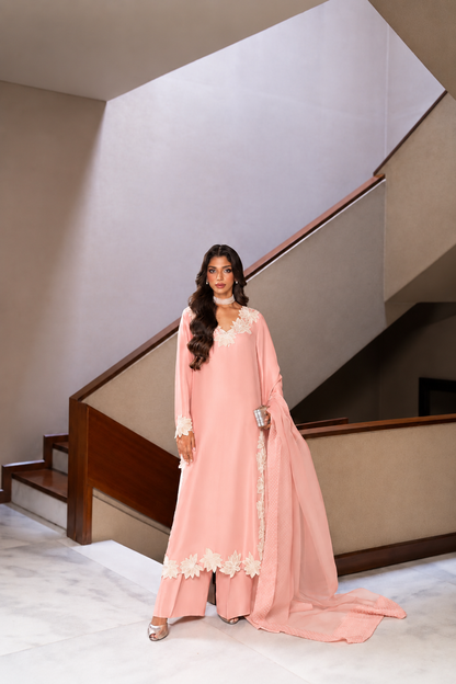Atharva Heritage – Hand-Embroidered Pure Silk Pakistani Suit with Pearl & Katdana Detailing AHSS1561
