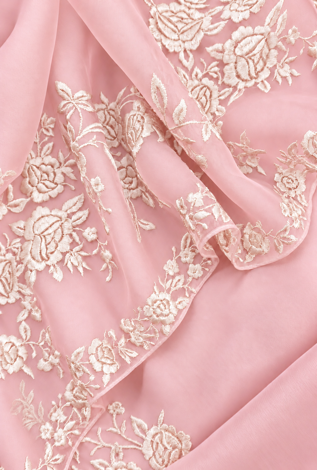 Atharva Heritage Pure Silk Organza Parsi Thread Monochrome Embroidery Front And Back  Suit SOP543