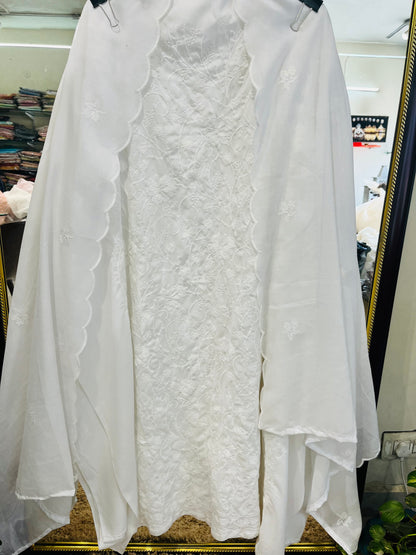 SUMMER VIBES /PURE MUL COTTON Full Embroidered Suit COP010