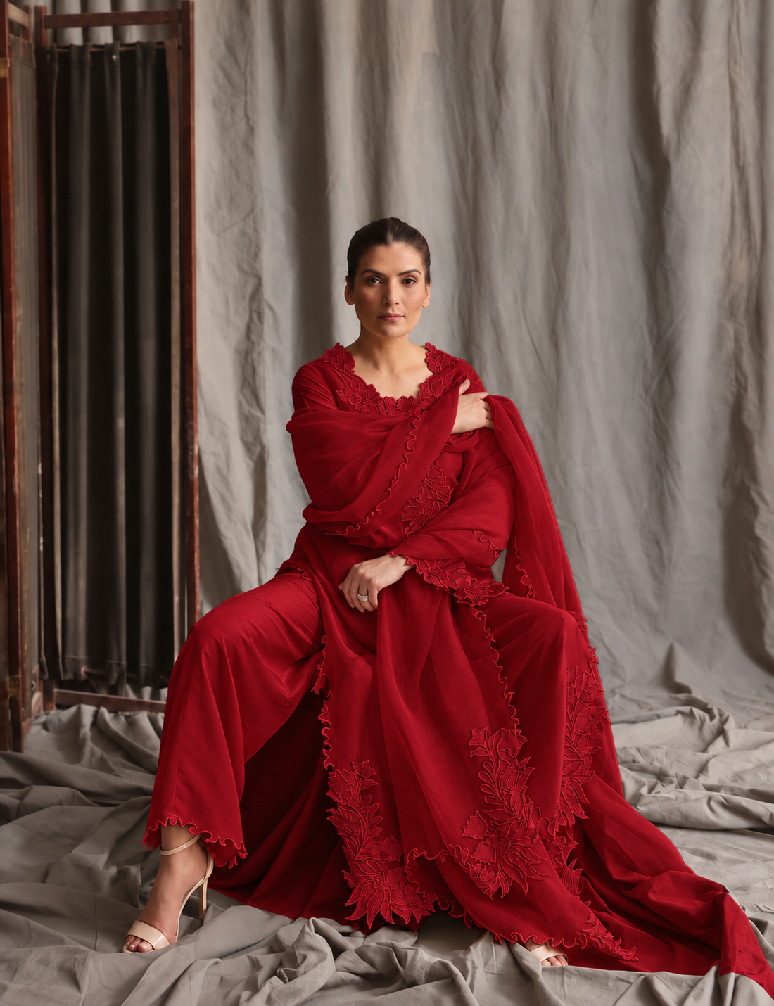 ATHARVA HERITAGE Sheer Luxury Ready to Wear Pakistani Appliqué Suit SLP0507