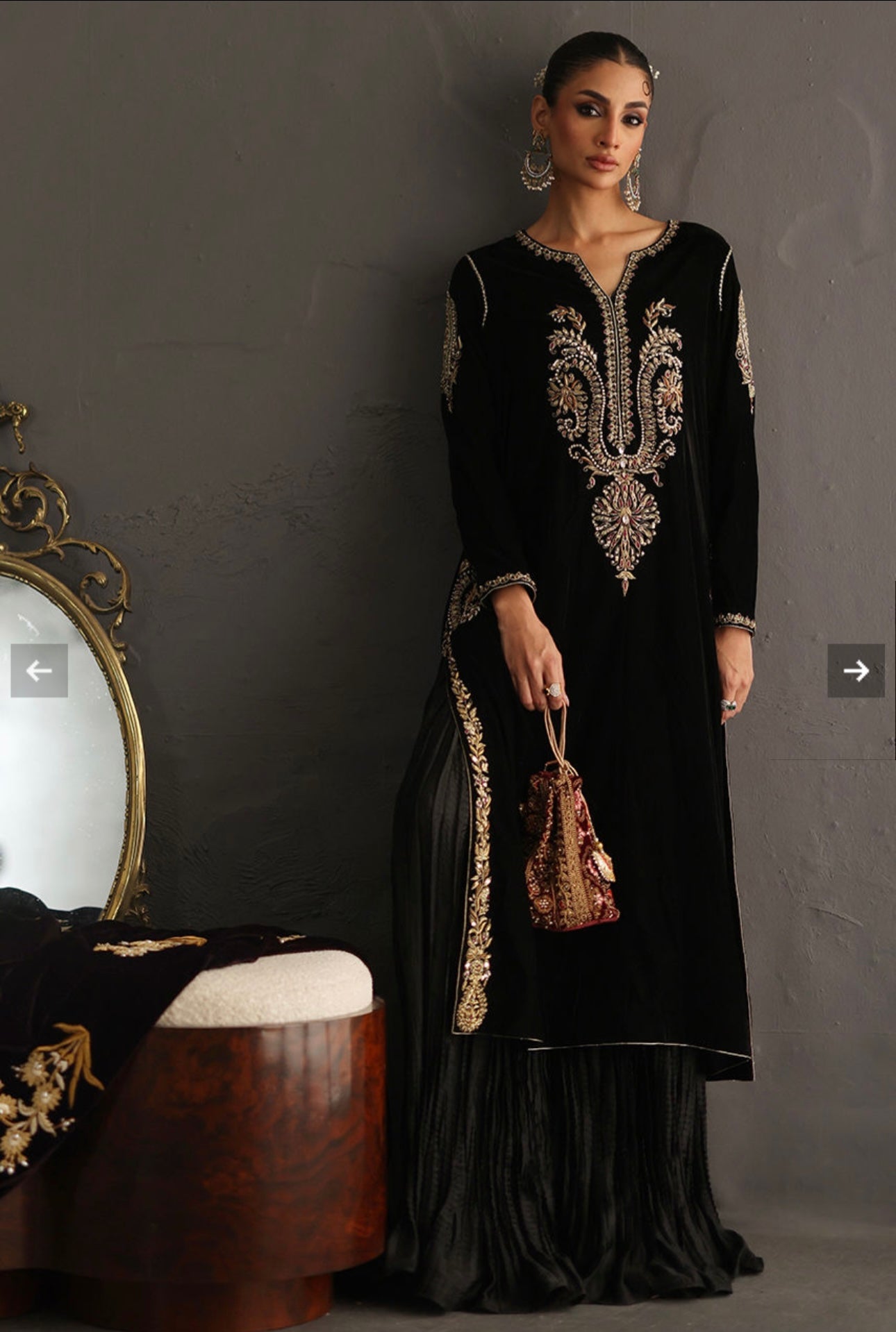Atharva Heritage “Midnight Velvet Elegance – Handcrafted Zardozi Ensemble” SVZ675