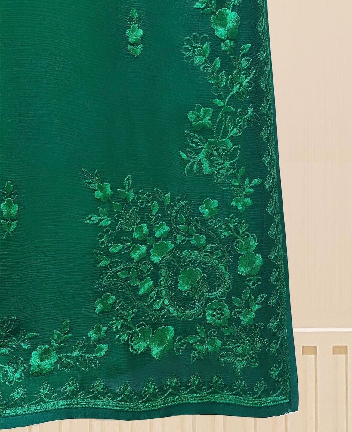 Pure Chiffon 80 Grams Ready to Wear Pakistani Suit CHI0015 Emerald Green