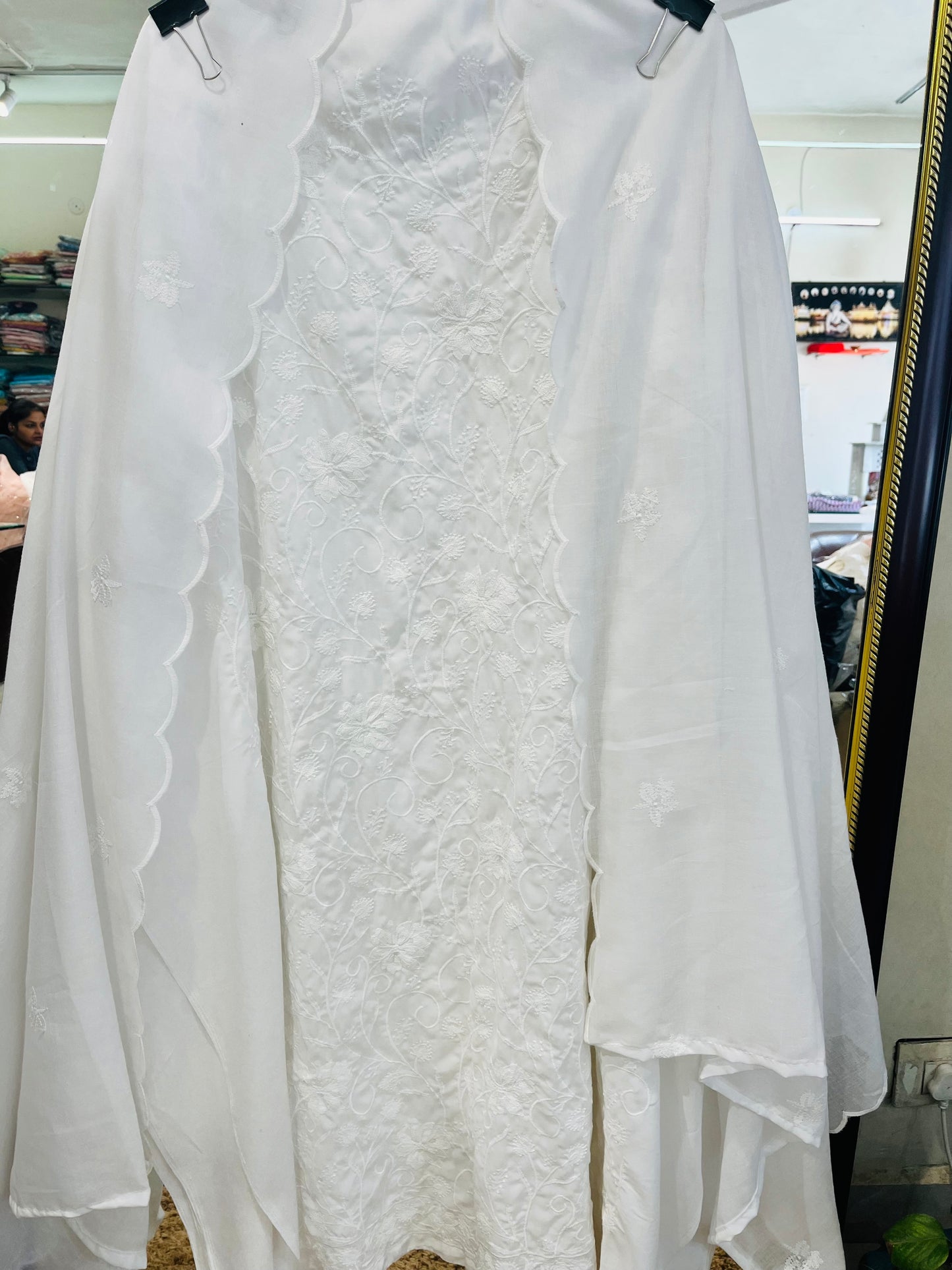 SUMMER VIBES /PURE MUL COTTON Full Embroidered Suit COP010
