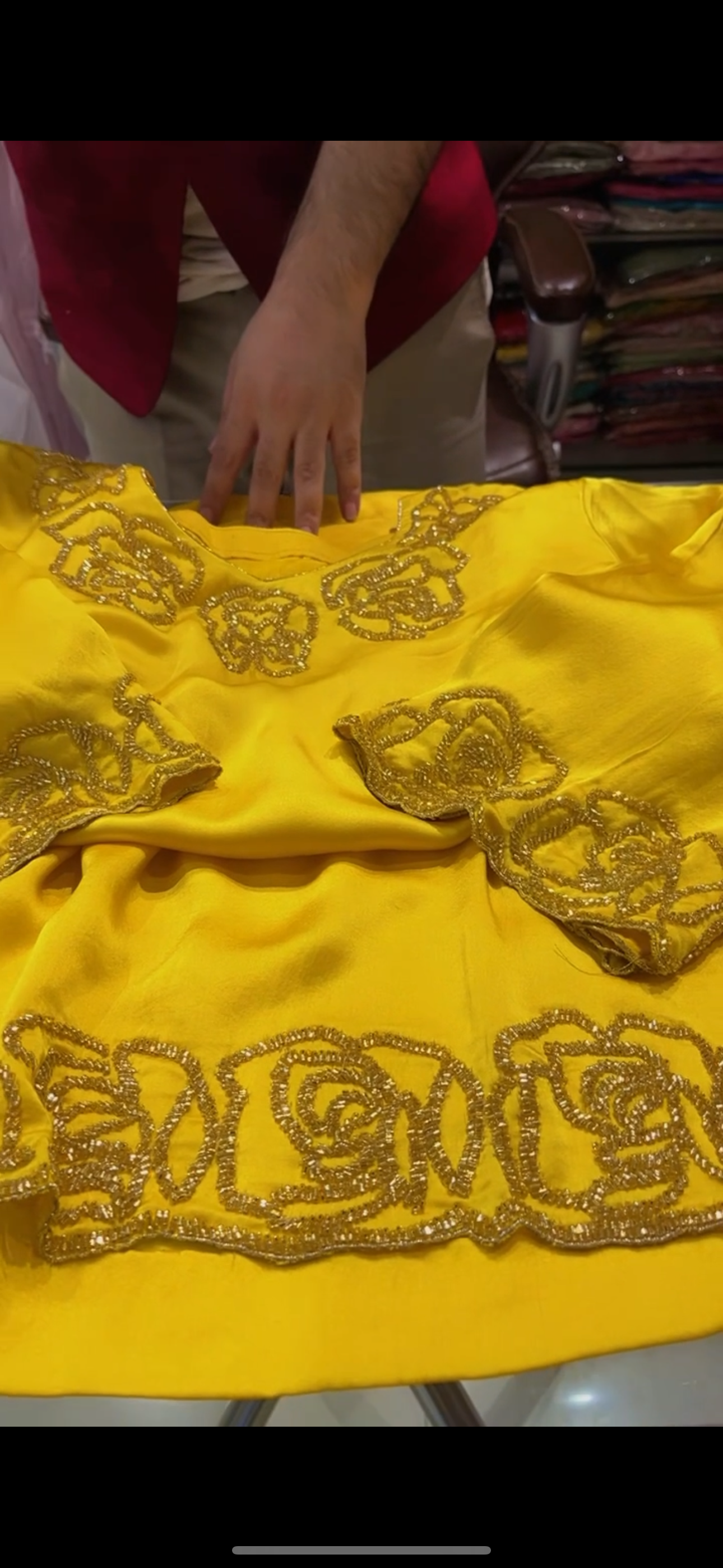 Atharva Luxe – Pure Silk 80 Grams Luxury Kurta Set with Handcrafted Ghera Sleeves & Organza Dupatta PSH0068-R