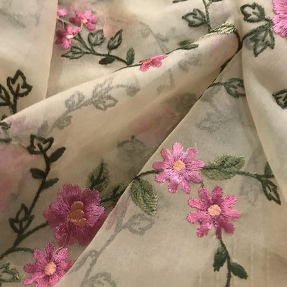 Atharva Heritage PURE CHANDERI SILK 70 Grams Kurta AND Pure Silk ORGANZA Dupatta EDITS CHO0016