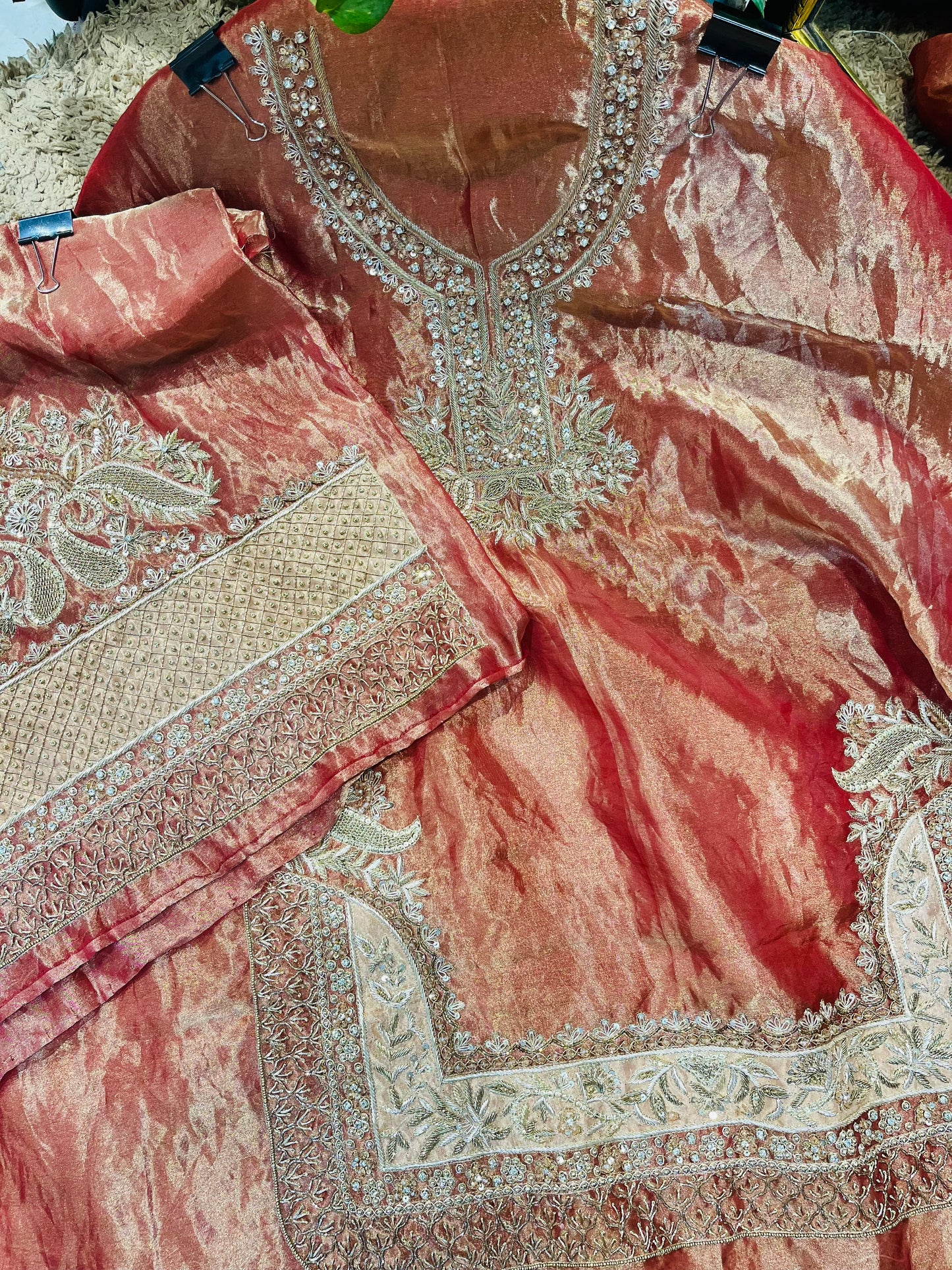 Atharva Heritage ✨Trousseau Collection – Handwoven Tissue Silk Zardozi Ensemble Co-Ord Set  ✨