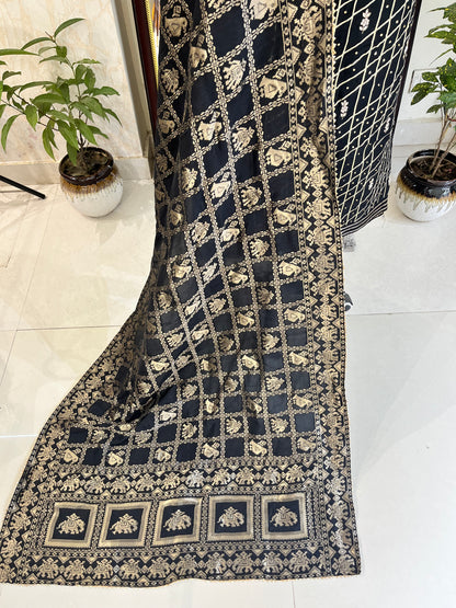 Atharva Hand Embroidered Chanderi Banarasi edits DnoCH1595