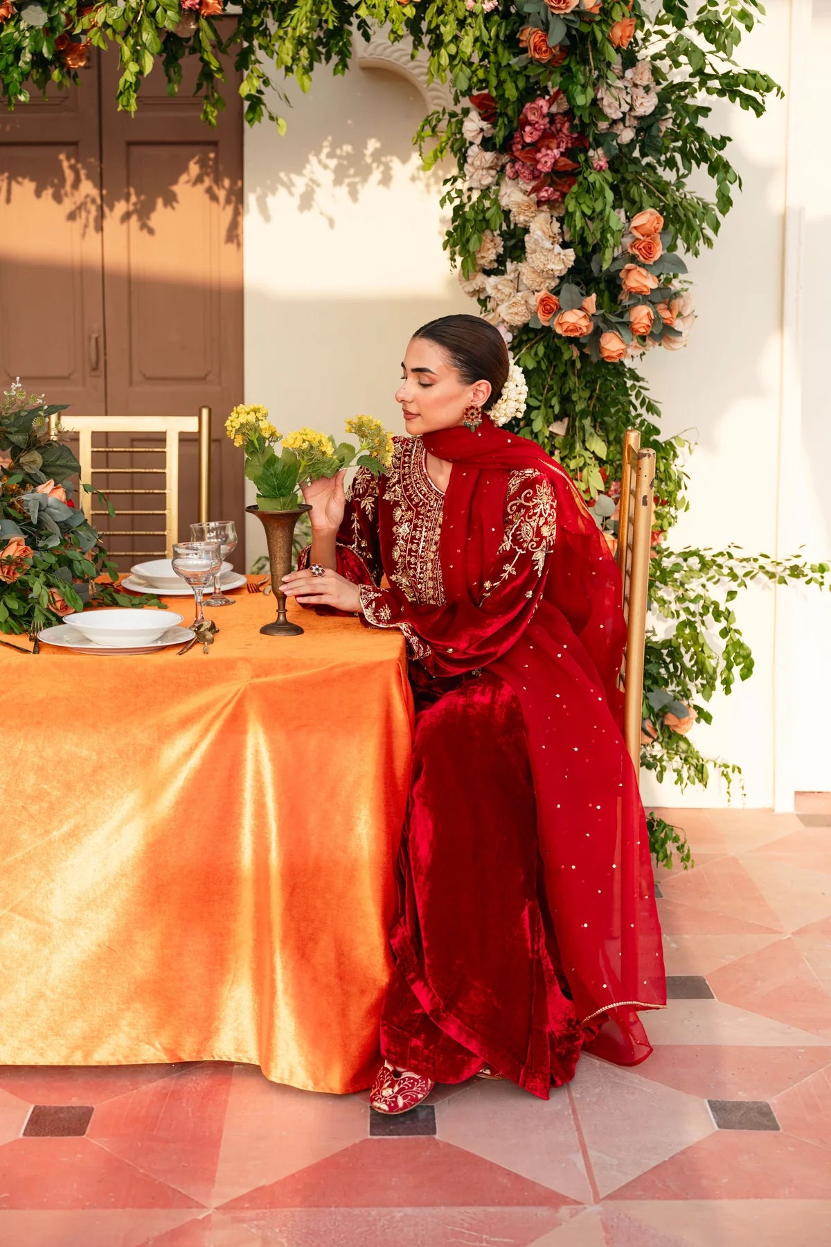 Atharva Heritage मखमल – Pure Velvet Silk Hand Embroidered Suit Set 18311301