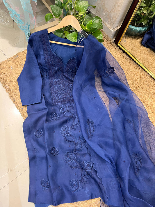ATHARVA HERITAGE Sheer Luxury /Premium HAND EMBROIDERED Lucknowi Collection Sheer00089