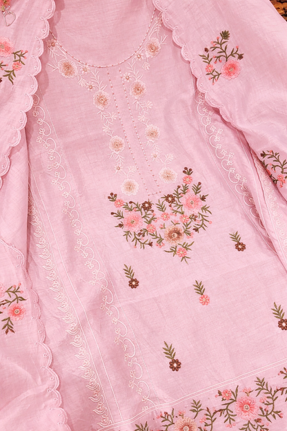 Atharva Heritage PURE MUL CHANDER   PARSI GARA SUIT CH5426B Powder pink
