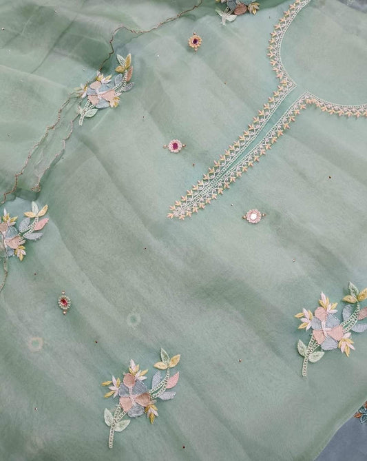 ATHARVA HERITAGE “NOOR” – Silk Organza Regalia Chikankari Elegance” Sheer00099