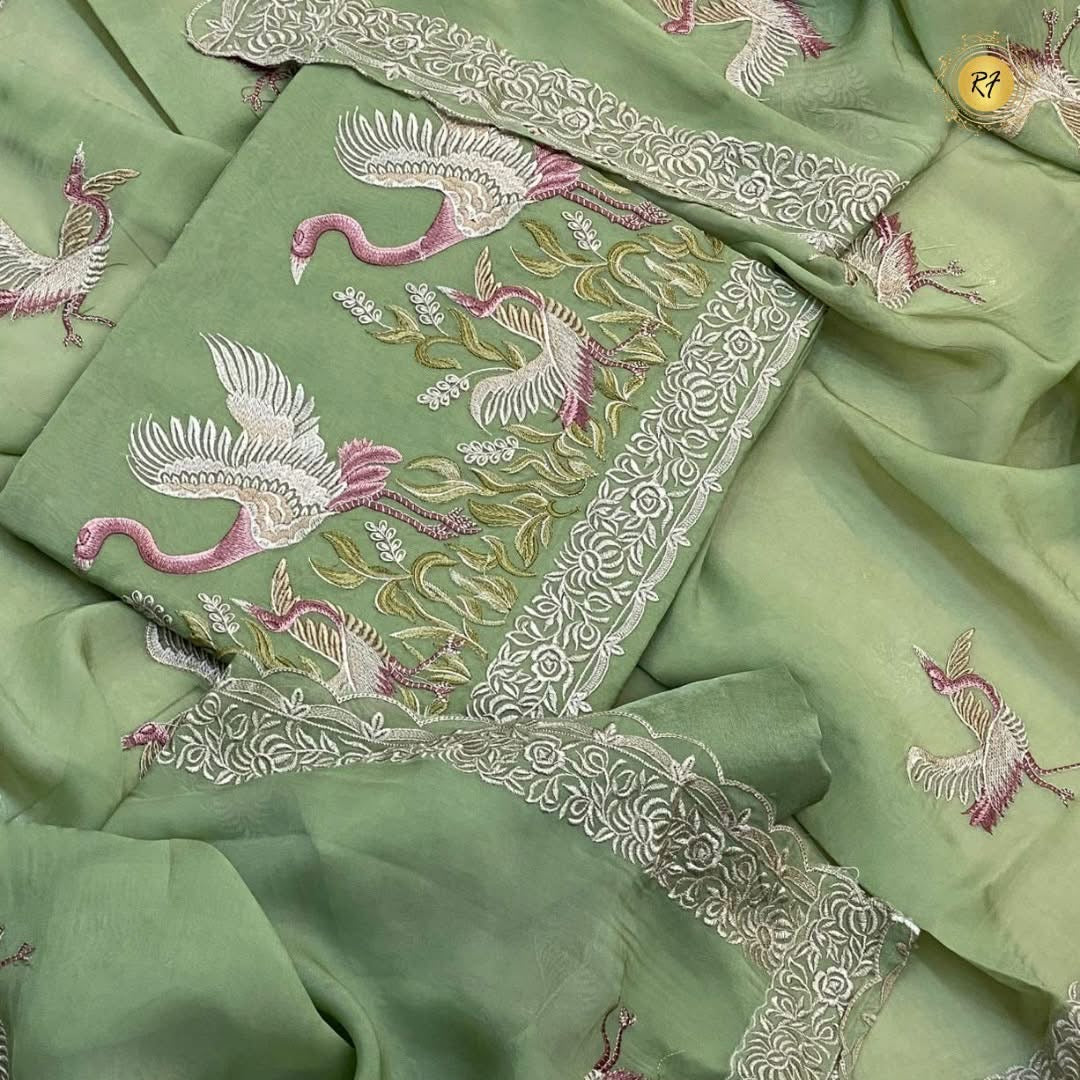 PURE MUL CHANDERI  PARSI GARA SUIT MCH007(A)