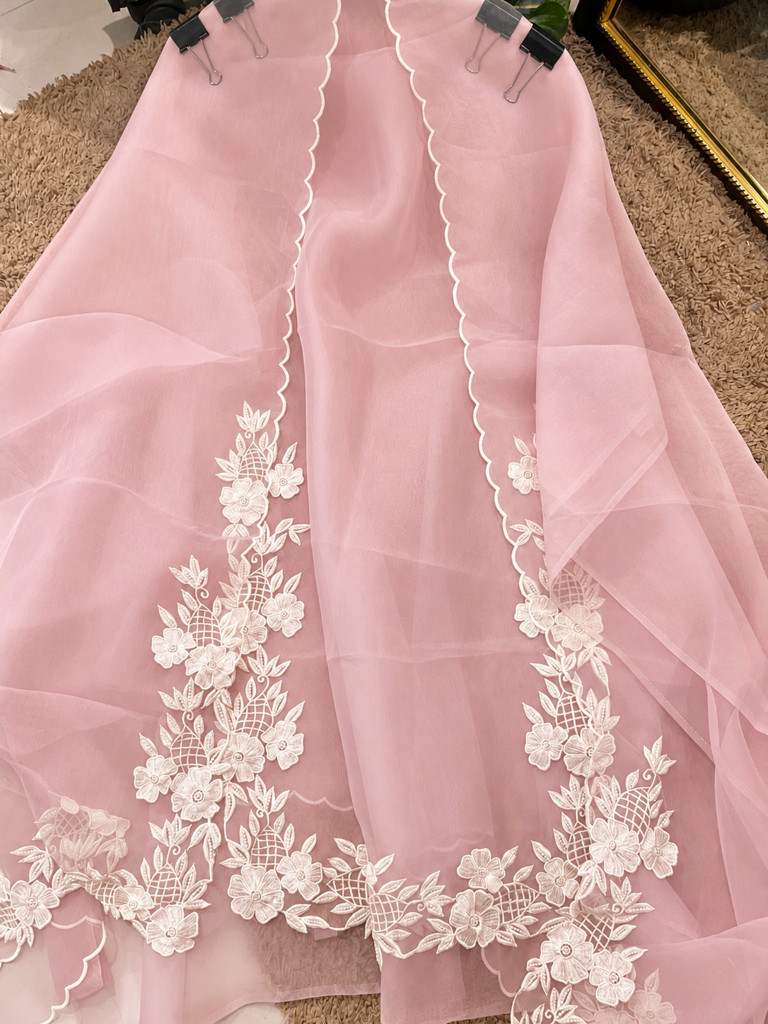 Atharva Heritage Pure Organza Silk Pakistani Suit with Pearl Parsi Embroidery AH181331176