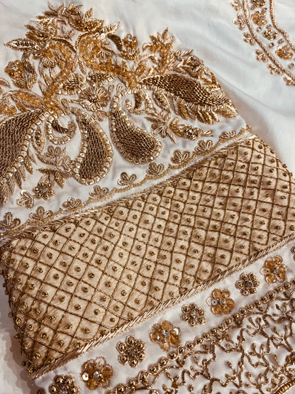 Atharva Heritage ✨Trousseau Collection – Handwoven Pure Silk 80 Grams Zardozi Pakistani Ensemble ✨ PTSTHZ567