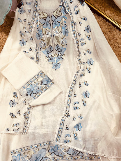 Atharva Atharva Heritage Water Thread Embroidered Pure Mul Chanderi MC70011W
