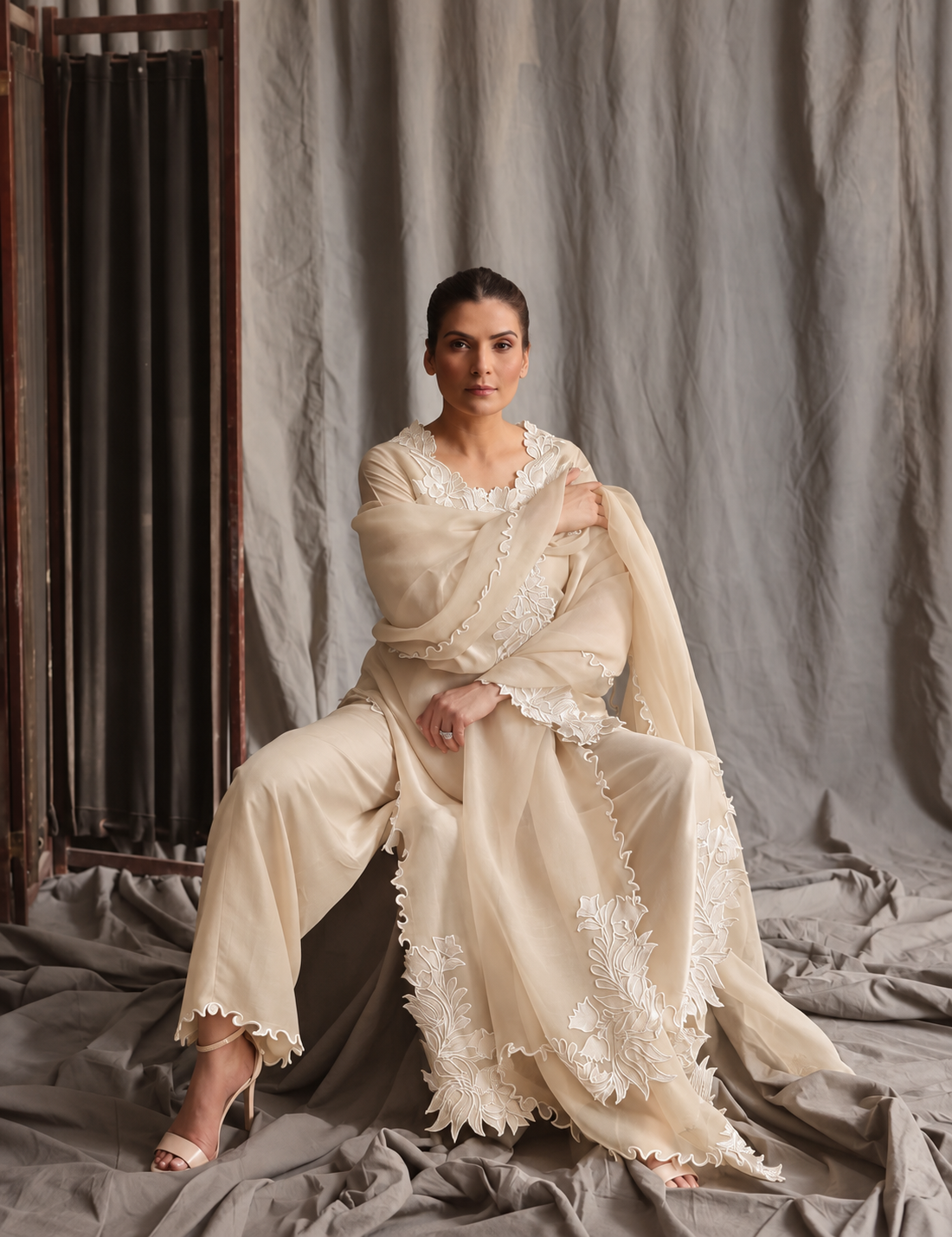 ATHARVA HERITAGE Sheer Luxury Ready to Wear Pakistani Appliqué Suit SLP0507