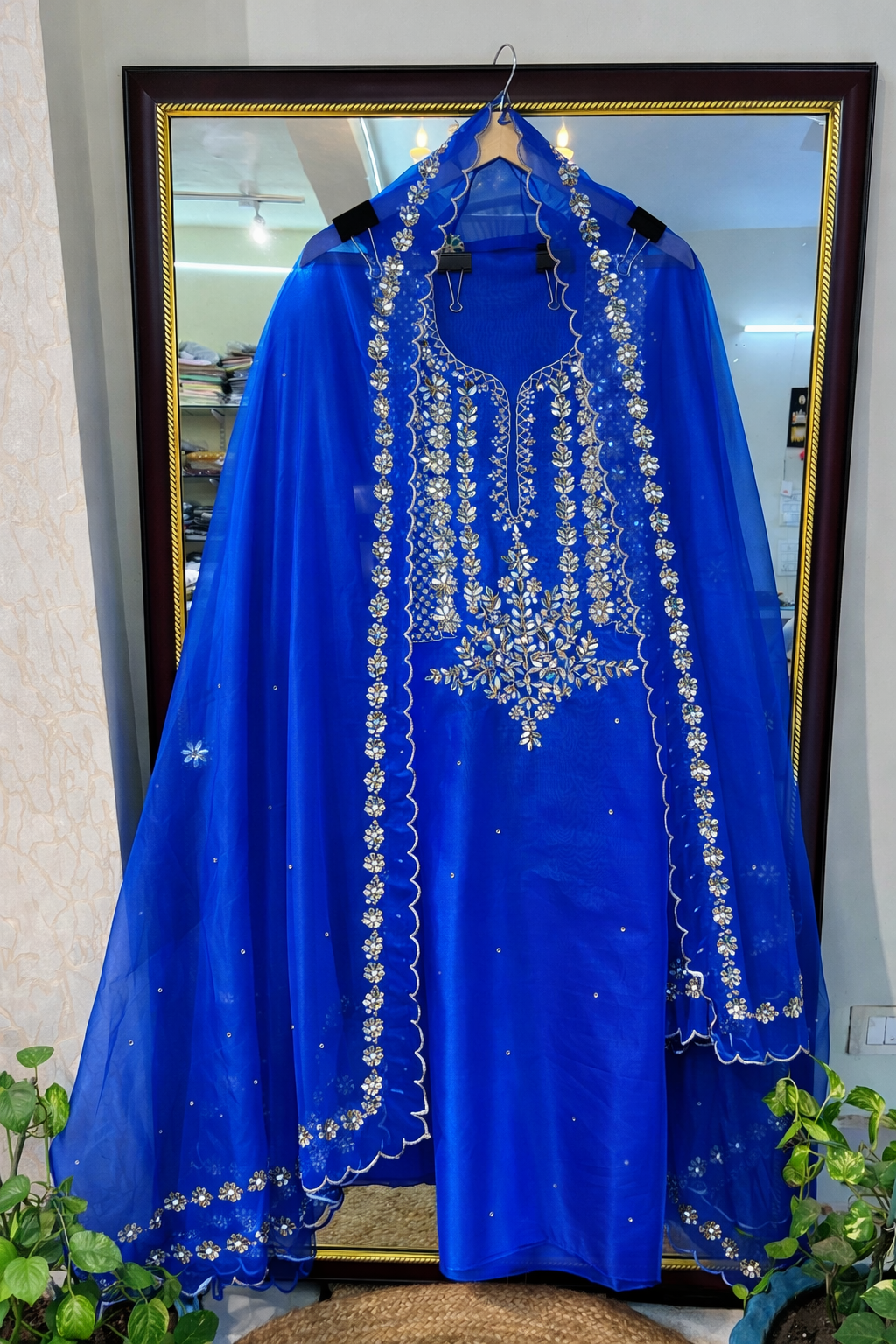 ATHARVA HERITAGE SHEER LUXURY HAND MIRROR EMBROIDERY SUIT SHEER0027G
