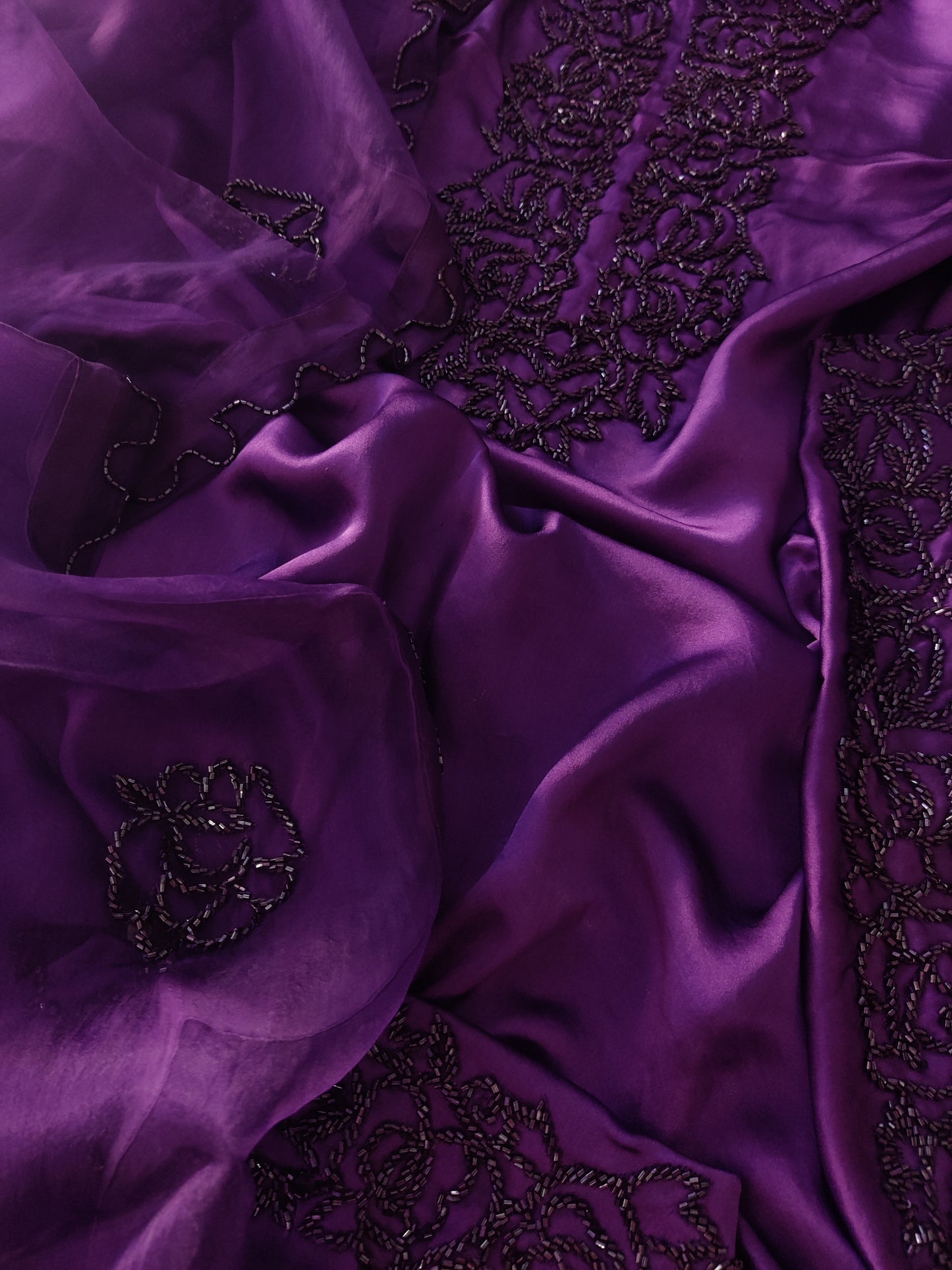 Atharva Luxe – Pure Silk Luxury Kurta Set with Handcrafted Ghera Sleeves & Organza Dupatta PSH0068P