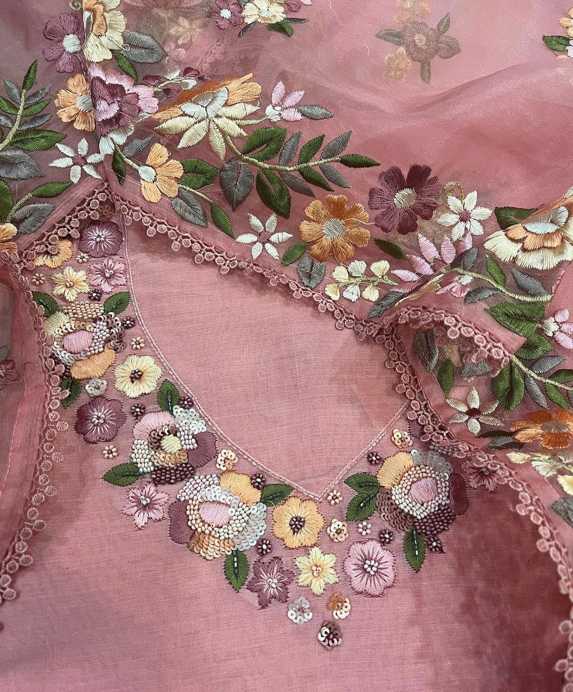 Atharva Heritage Unstitched Pakistani Suit , Pure Chanderi silk 70 Grams Kurta , Pure Silk Organza 35 Grams Dupatta CHO00678