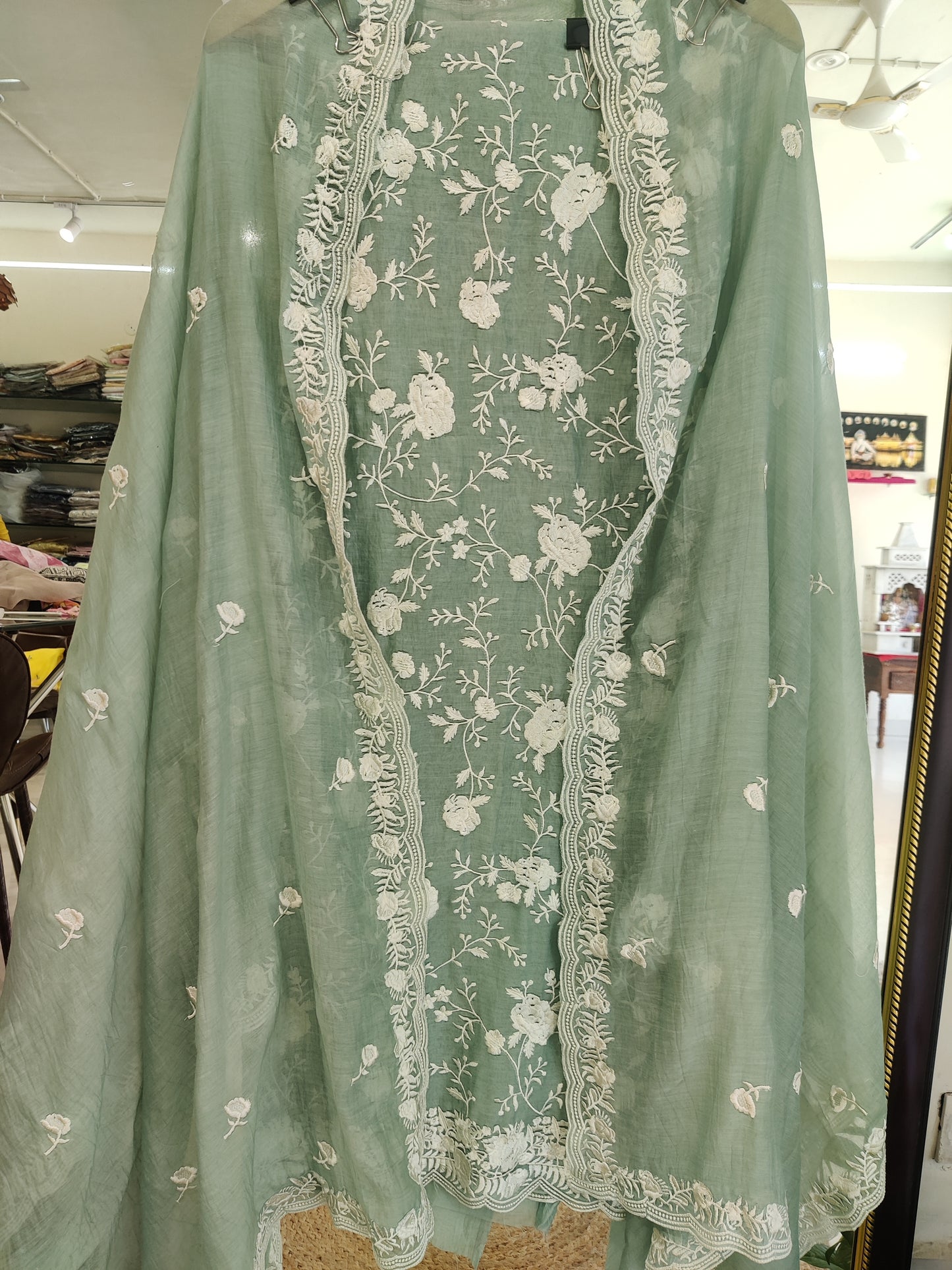 PURE MUL CHANDERI PARSI GARA SUIT MCH001P Pista