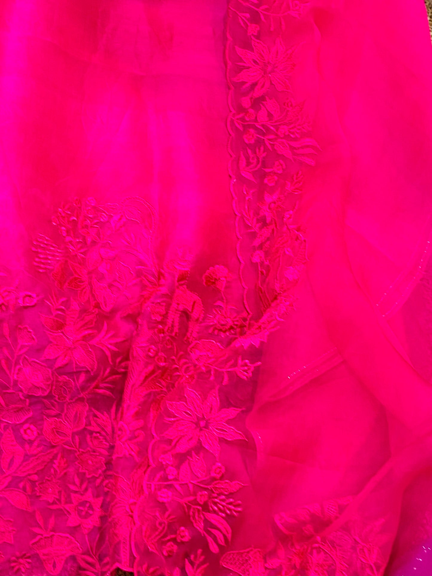 Sheer Luxury Trousseau Collection unstitched Suit SLP0051(B) Hot Pink
