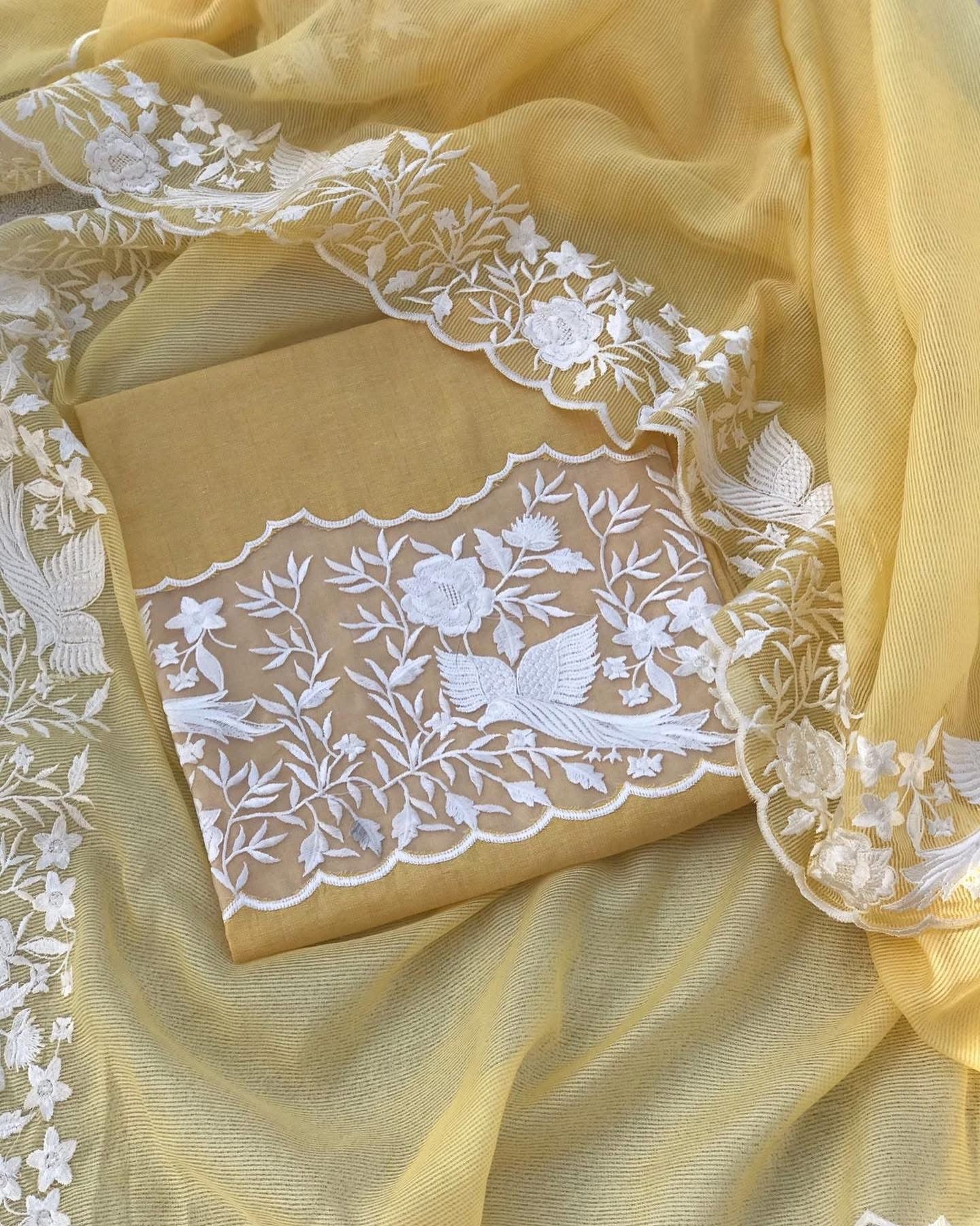 ATHARVA HERITAGE PURE MUL CHANDERI PARSI GARA SUIT MCH0081Y