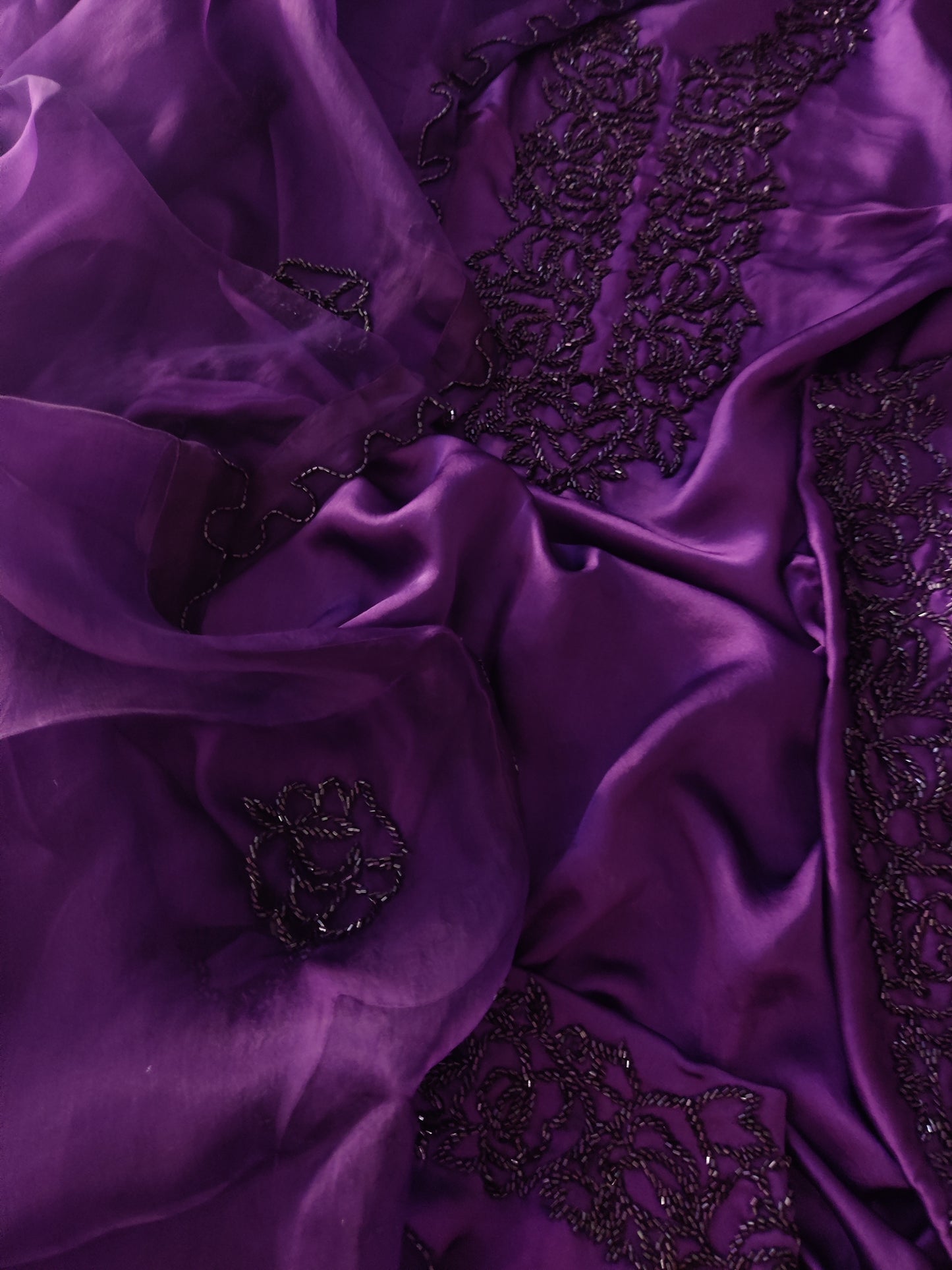 Atharva Luxe – Pure Silk Luxury Kurta Set with Handcrafted Ghera Sleeves & Organza Dupatta PSH0068P