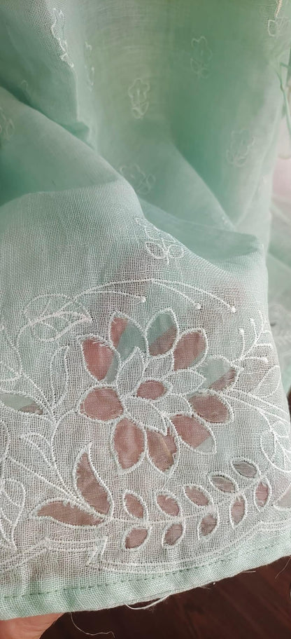 PURE CHANDERI AND ORGANZA EDITS LC1701 SEA GREEN