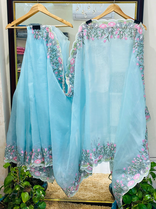 Atharva Heritage "Parsi Fantasy : Pure Silk Organza Luxury Saree" SO005