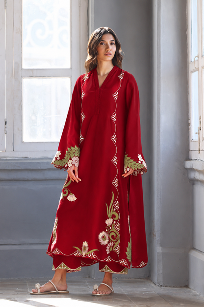 Atharva Heritage Elegant Pure Raw Silk (80g) Pakistani Co-ord Set – Kurta & Pants Complimentary Dupatta RWS801