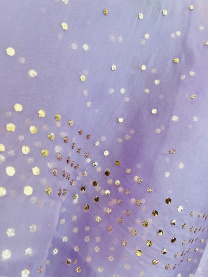 Atharva Heritage Lavender Pure Silk Organza  Hand Embroidered Mukaish Lehenga Set