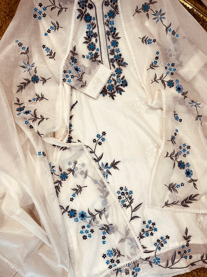 ATHARVA HERITAGE PURE MUL CHANDERI SILK  PARSI GARA SUIT MCH0013-12