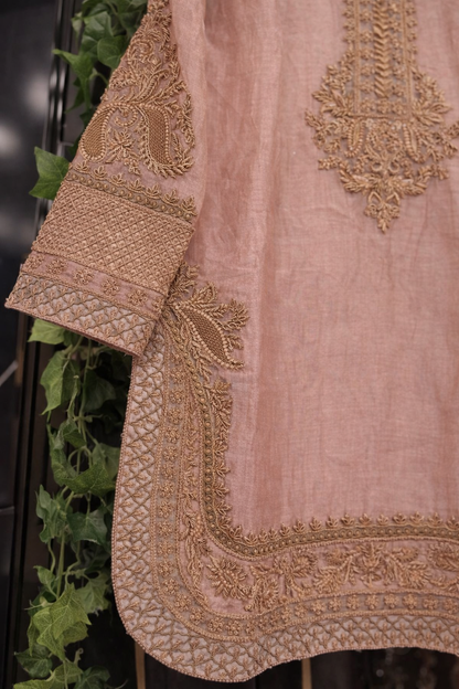 Atharva Heritage ✨Trousseau Collection – Handwoven Tissue Silk Zardozi Ensemble Front Embroidery ✨ PTSTHZ567