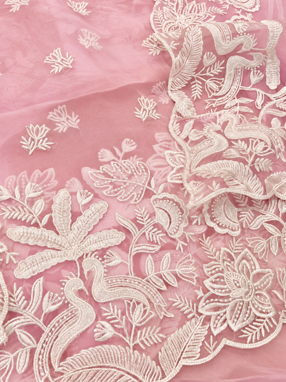 Atharva Heritage SHEER LUXURY Pure Silk Organza French Thread Embroidered Suit SOFTHP561