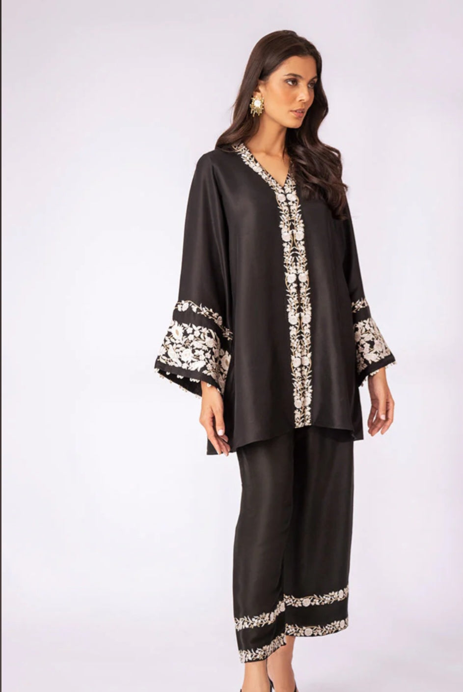 Atharva Heritage Sheer Luxury Ready to Wear Pakistani Parsi Gara Co-ord set SLP0509