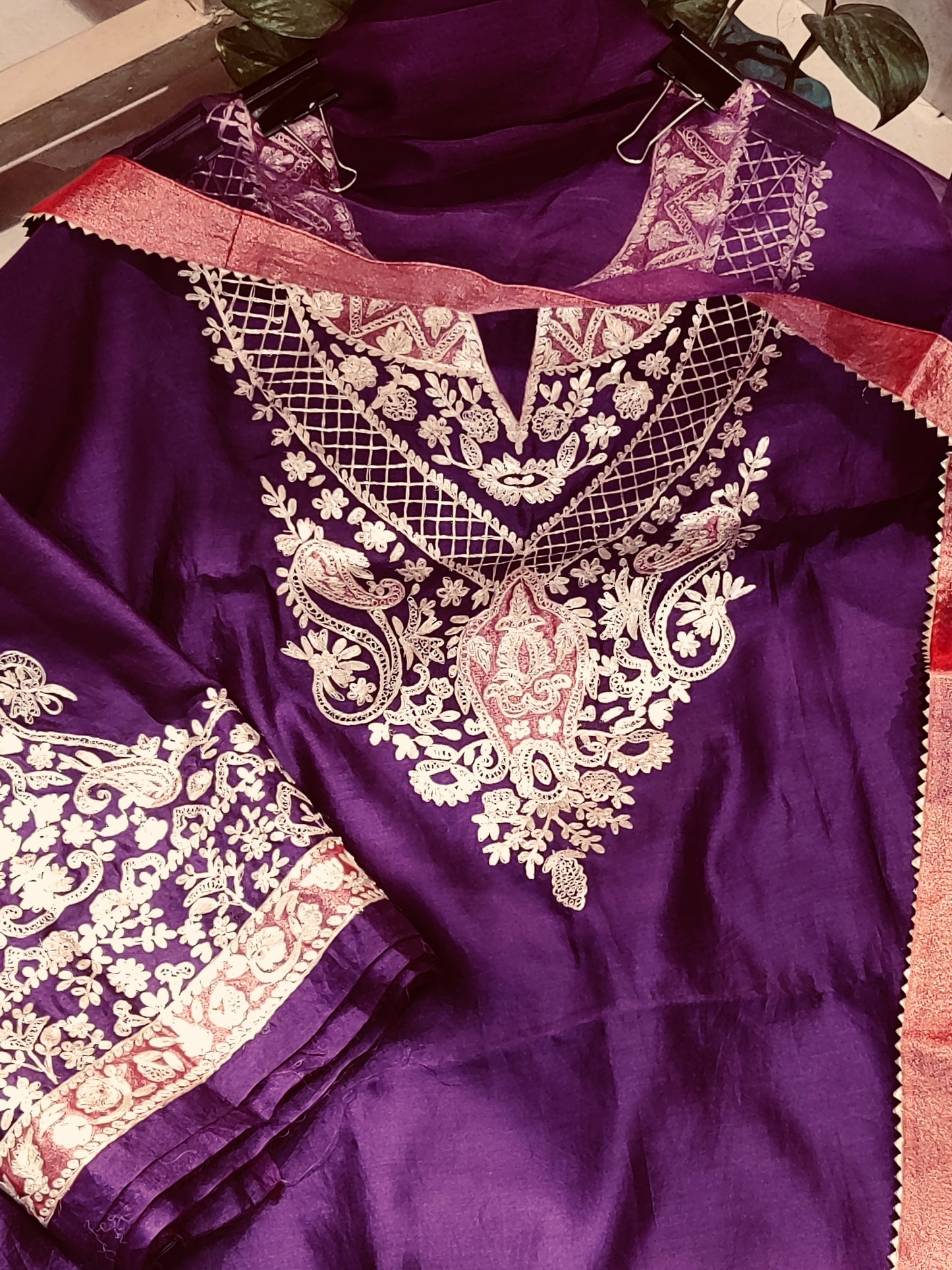 Atharva Heritage Pure Chanderi silk   80 Grams Pita Embroidered PRP0011