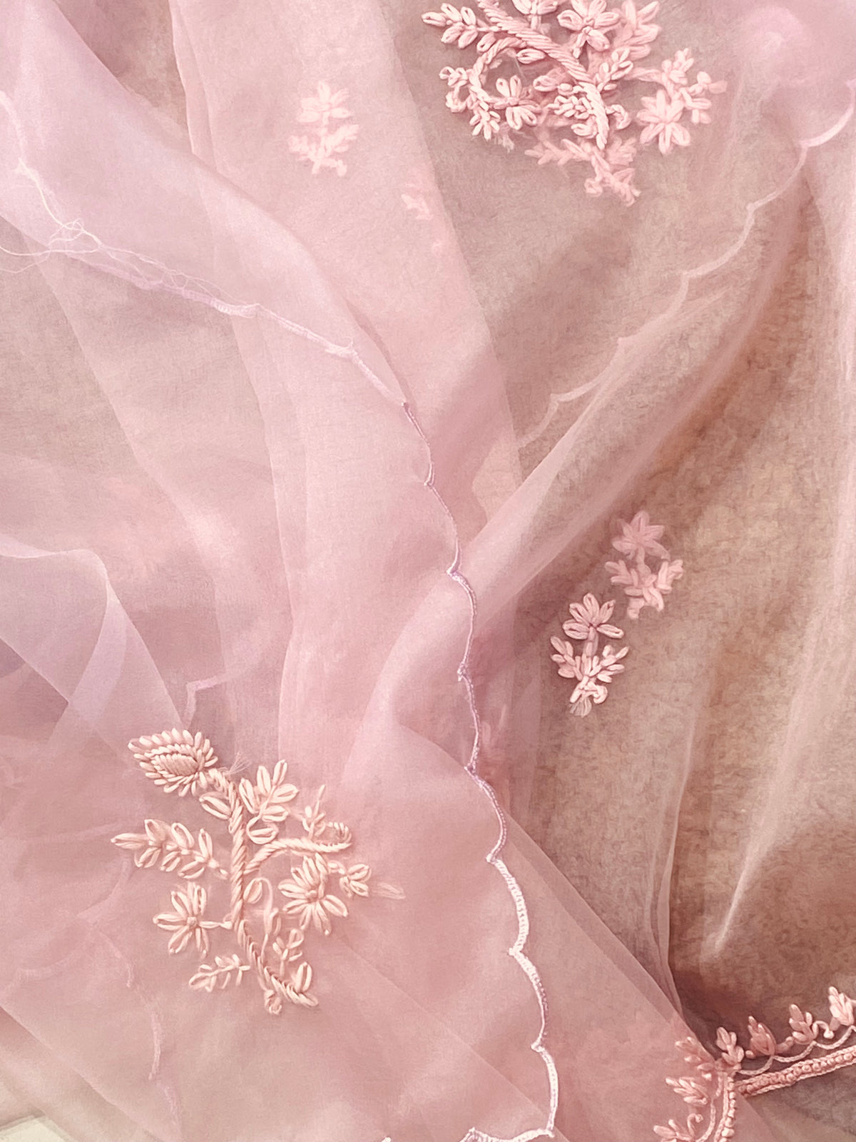 Atharva Heritage Sheer Luxury /Premium Lucknowi Collection Sheer00088 PINK