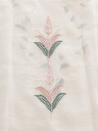 Atharva Heritage Pearl White Pure Chanderi Silk Pakistani Suit with Organza Dupatta CHO0025
