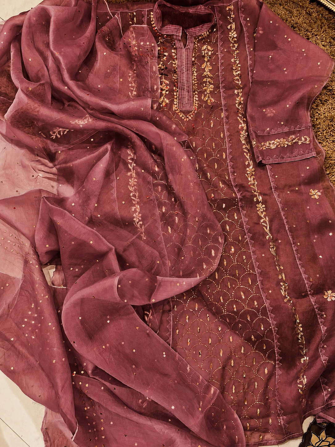 Atharva Heritage Sheer Luxury /Premium Lucknowi Semi Stitched Collection SHEER000791