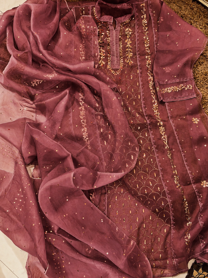 Atharva Heritage Sheer Luxury /Premium Lucknowi Semi Stitched Collection SHEER000791
