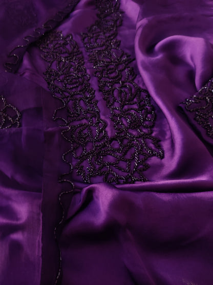 Atharva Luxe – Pure Silk Luxury Kurta Set with Handcrafted Ghera Sleeves & Organza Dupatta PSH0068P