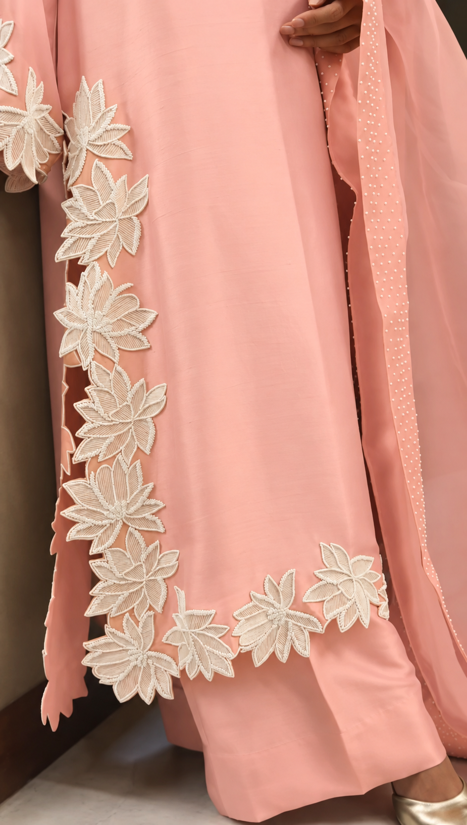 Atharva Heritage – Hand-Embroidered Pure Silk Pakistani Suit with Pearl & Katdana Detailing AHSS1561
