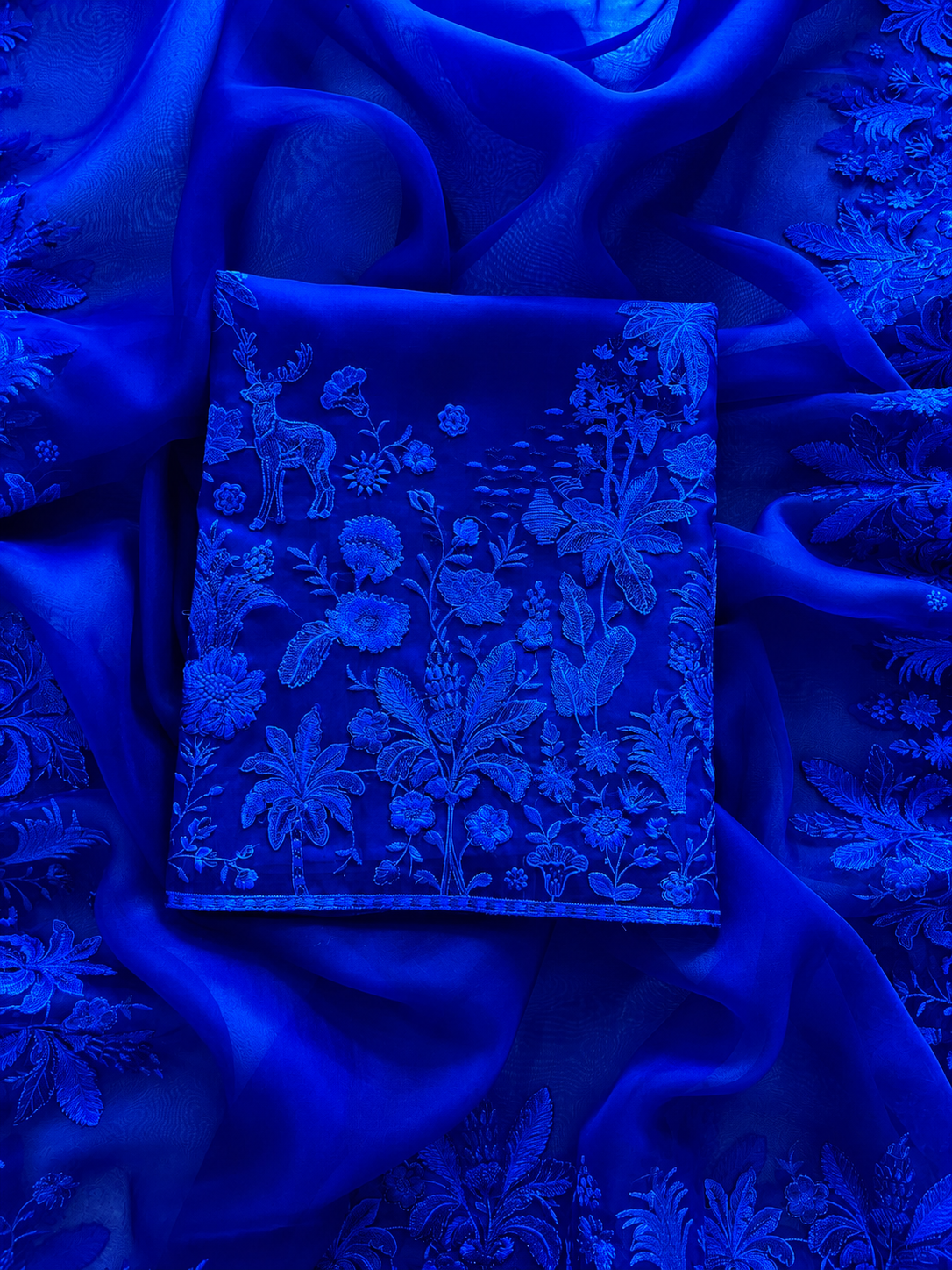 Atharva Heritage Sheer Luxury Trousseau Collection unstitched Suit SLP0051 Electric blue